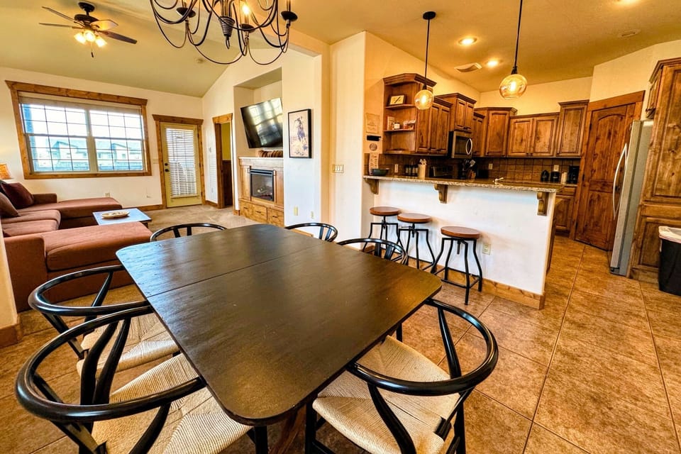 Gather around the dining table for food, conversation, and food.