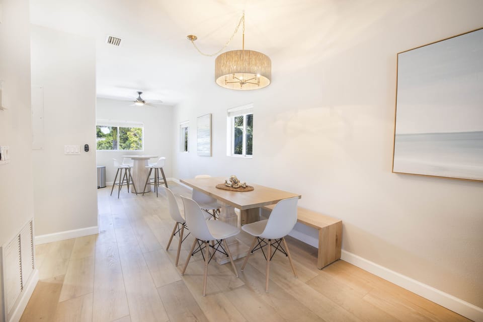 Dining table for six.