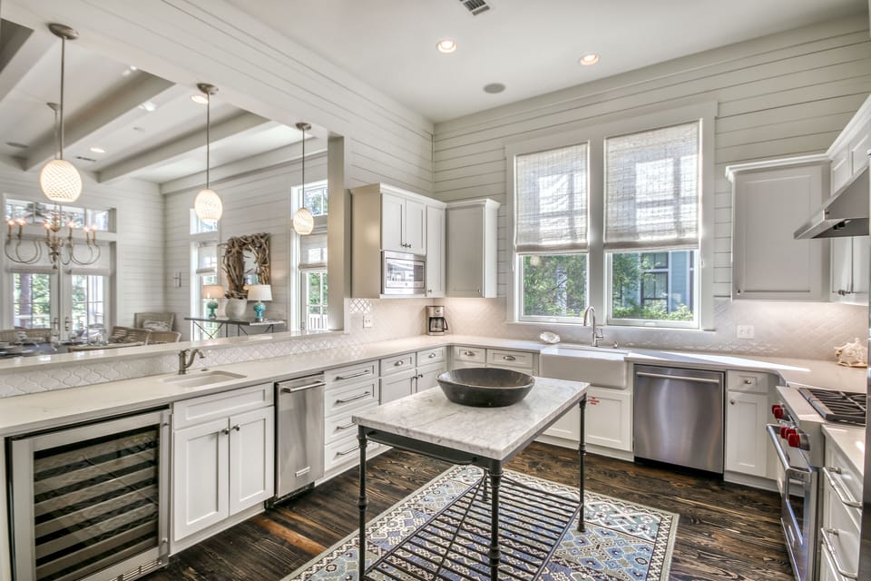 Kitchen with Stainless Steel Appliances and Center Island for Prep Space