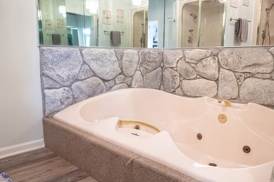 A bathroom like you have never seen before!  Check out this awesome tub!