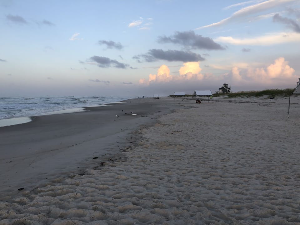 Miles of secluded beach at sunset