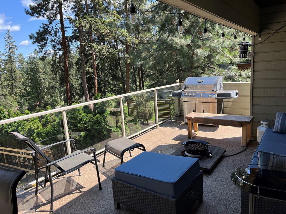 bbq and outdoor sitting area