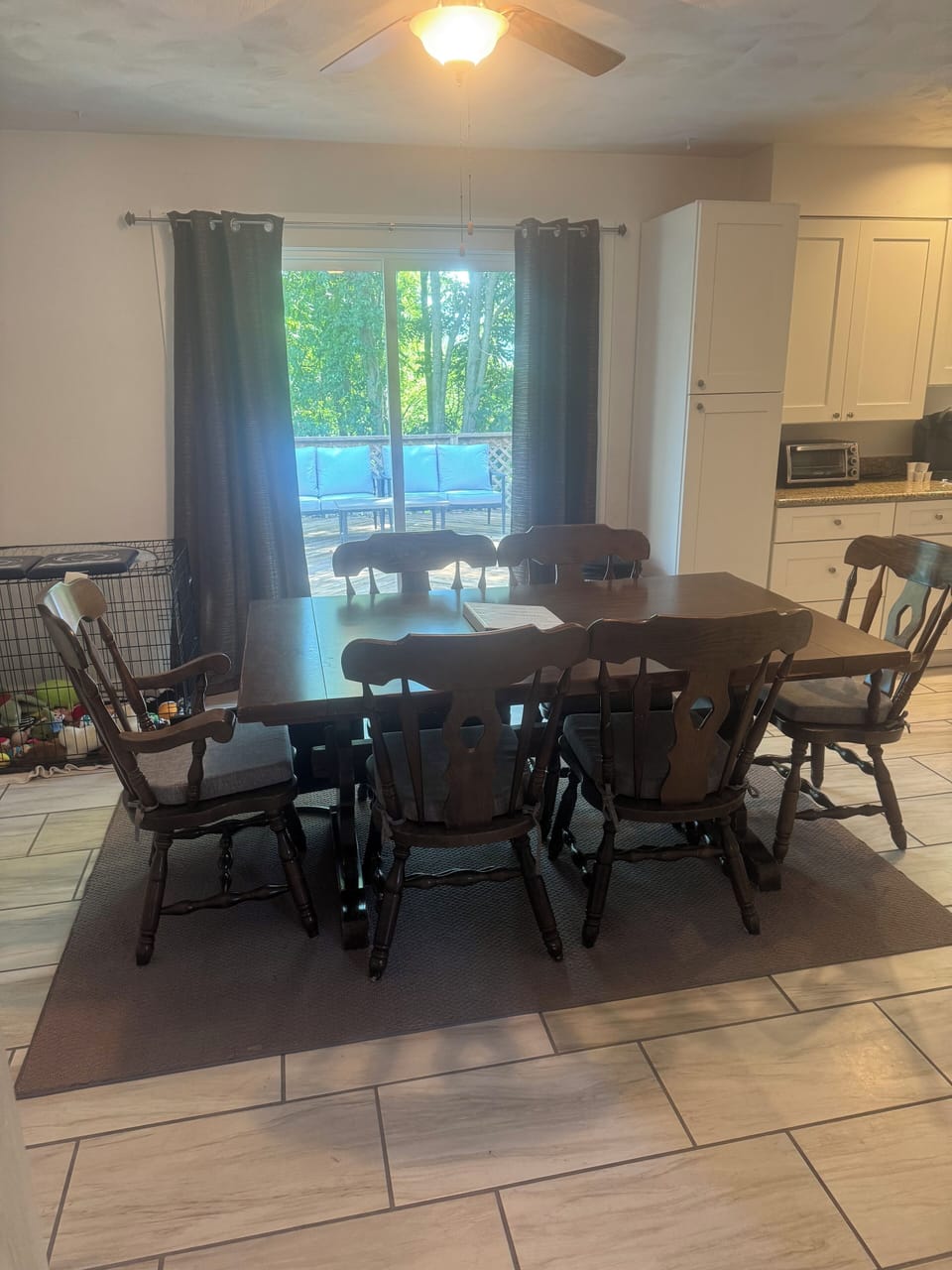 Main floor dining with access to main floor deck