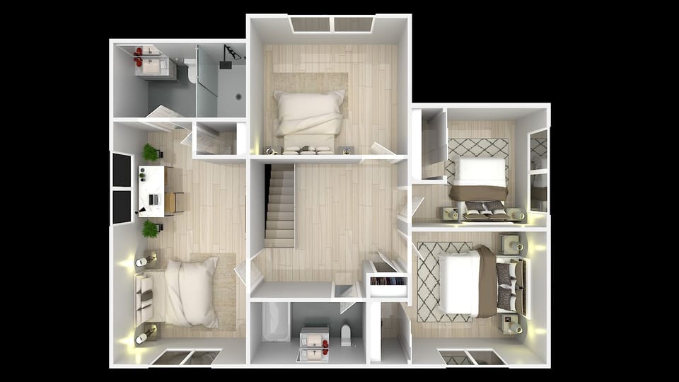 Approximate layout of first floor - the furniture looks nothing like this ;) 