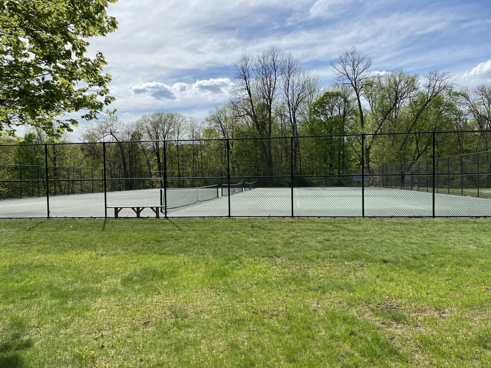 Tennis courts across the street