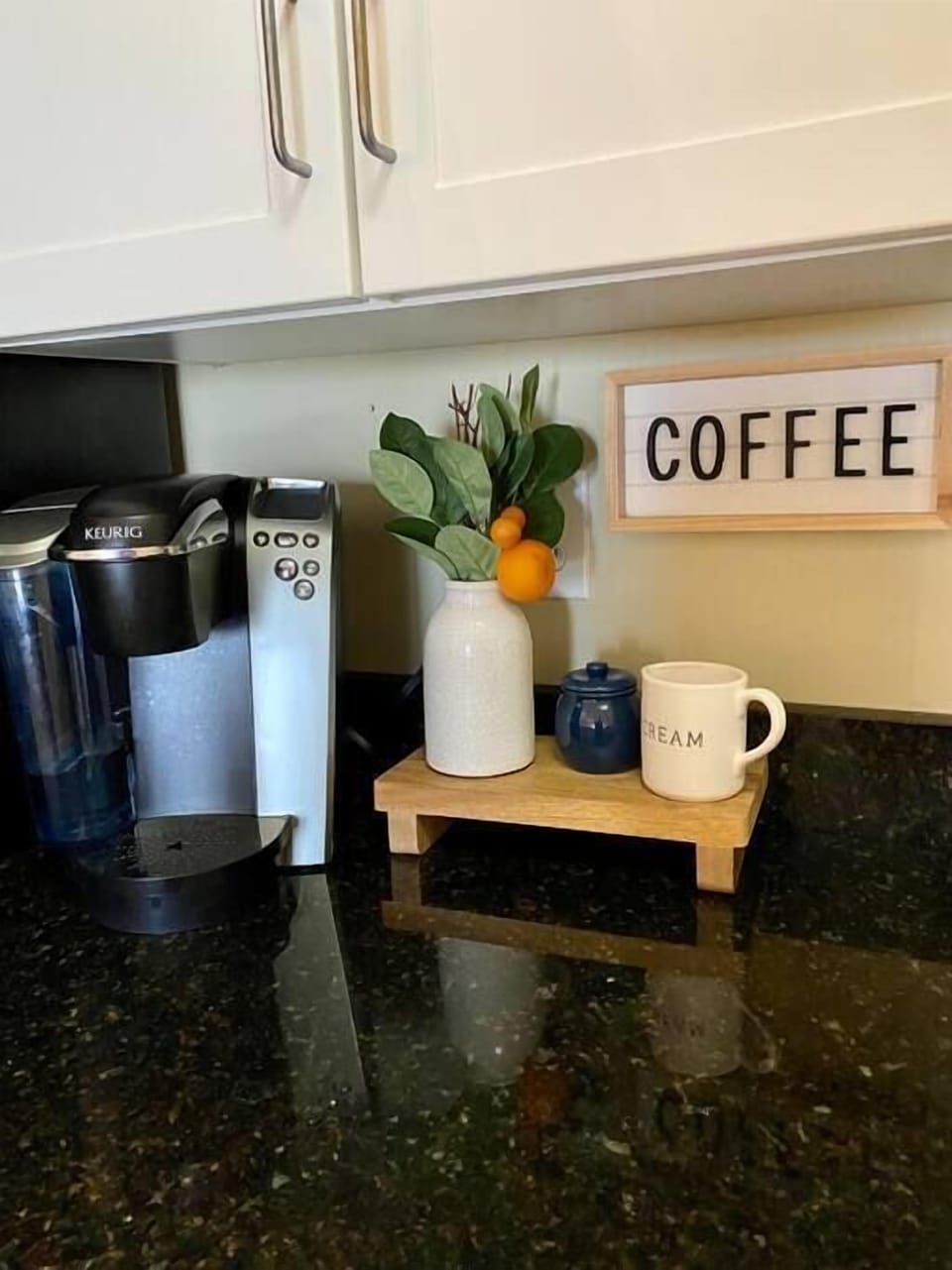 Keurig Coffee pot, full size one provided as well.