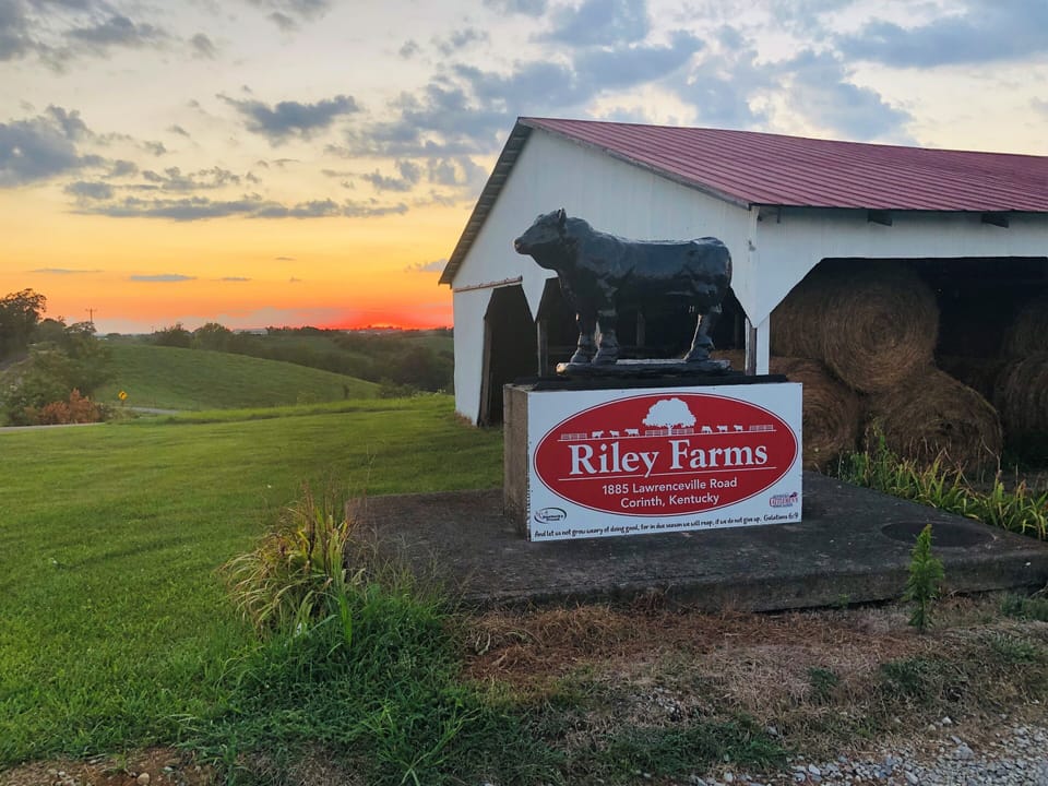 The entrance to Riley Farms 
