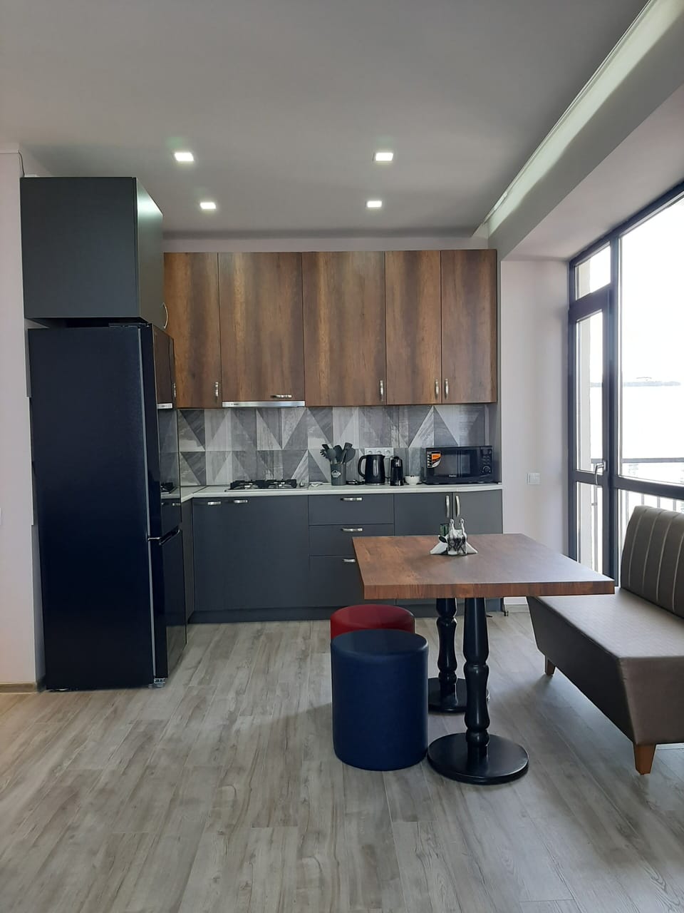 Comfort Apartment | Private kitchen | Espresso maker, coffee/tea maker, mini-fridge, microwave