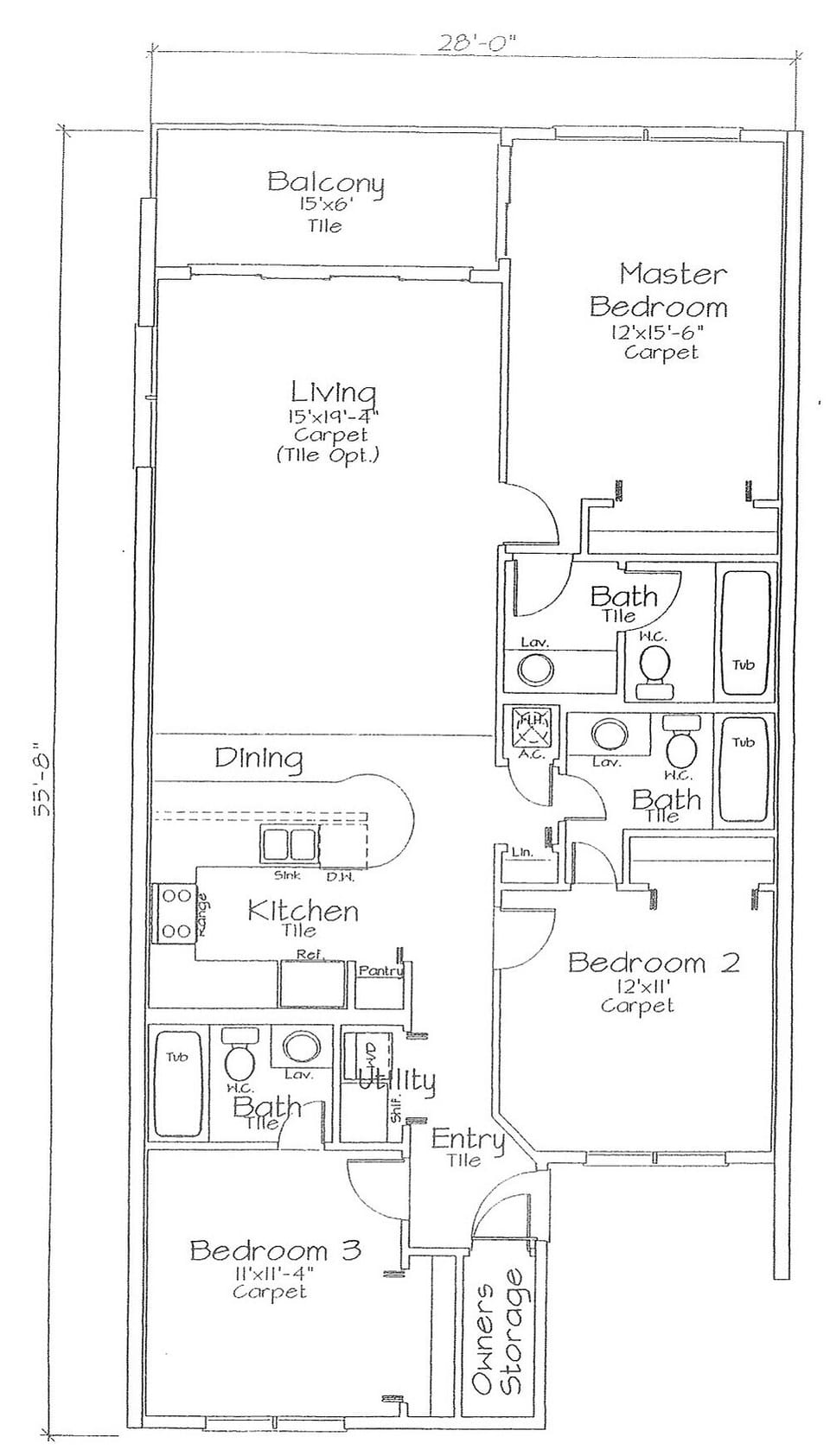 Condo floor plan. We're on the other corner, so the layout is mirrored.