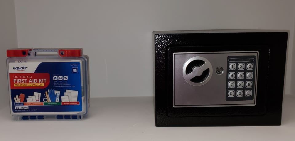 Feel safe lock your belongings with your own personal safe.