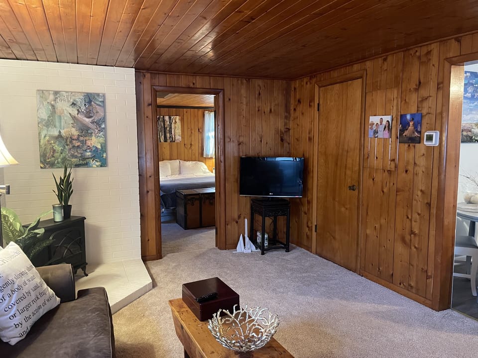 The TV has streaming platforms preloaded to log in with your own subscriptions. 