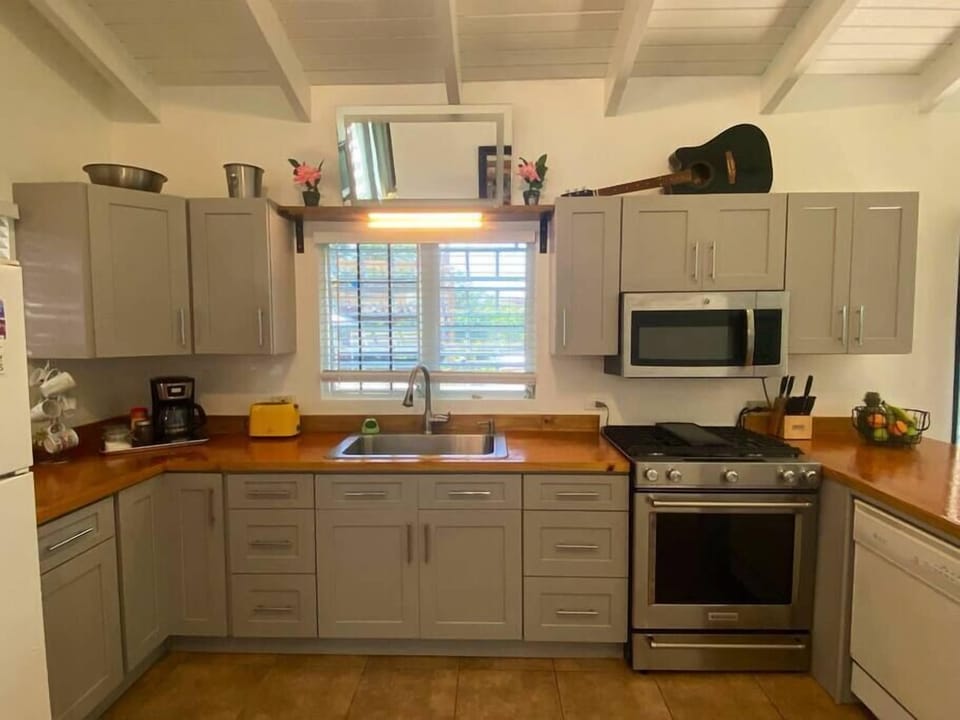 Large Kitchen over looking pool