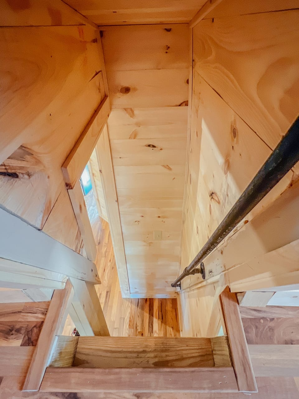 Another view of the loft stairs.  This time descending from the loft.  