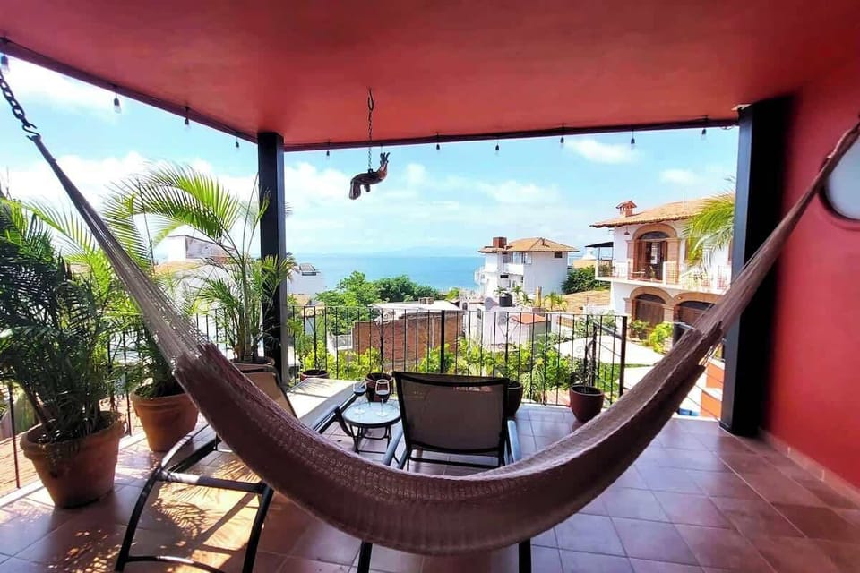 Large Private balcony off the living space with hammock and chairs to relax in. Take in views of the sunsets or in the Winter, watch the whales jumping.