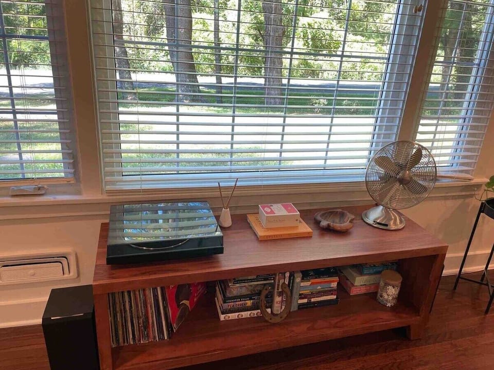 Listen to some tunes on the record player.  Some albums are there for you to enjoy!