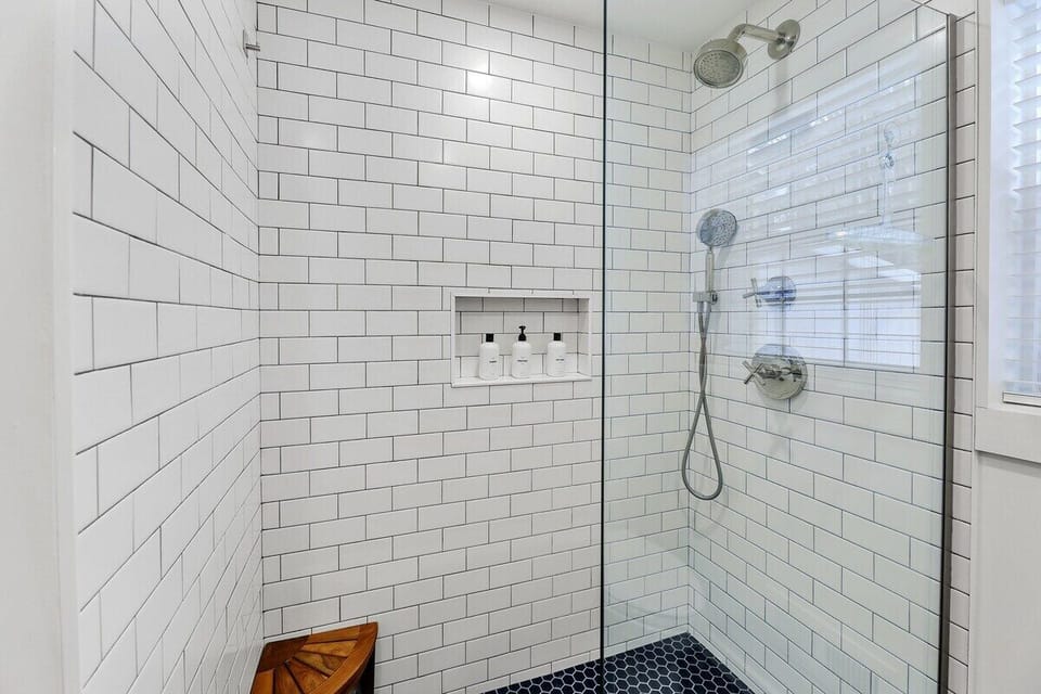 Tiled walk in shower