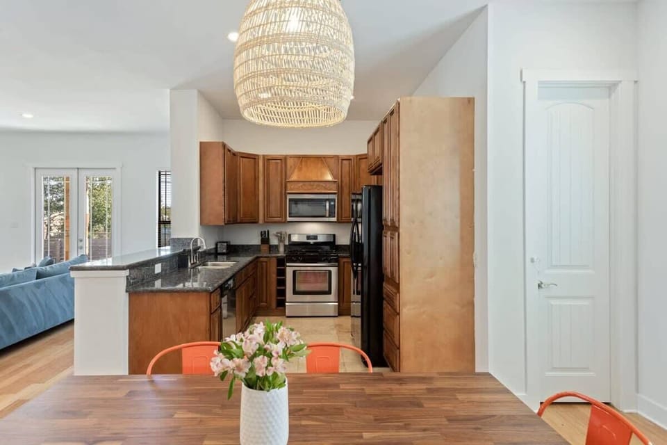 View of the kitchen from the dining room