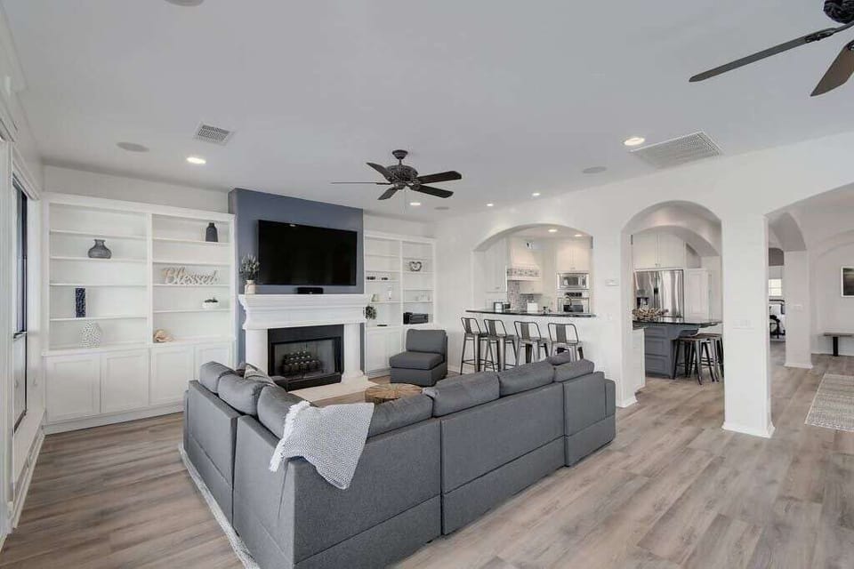 Electric fireplace with smart apple TV