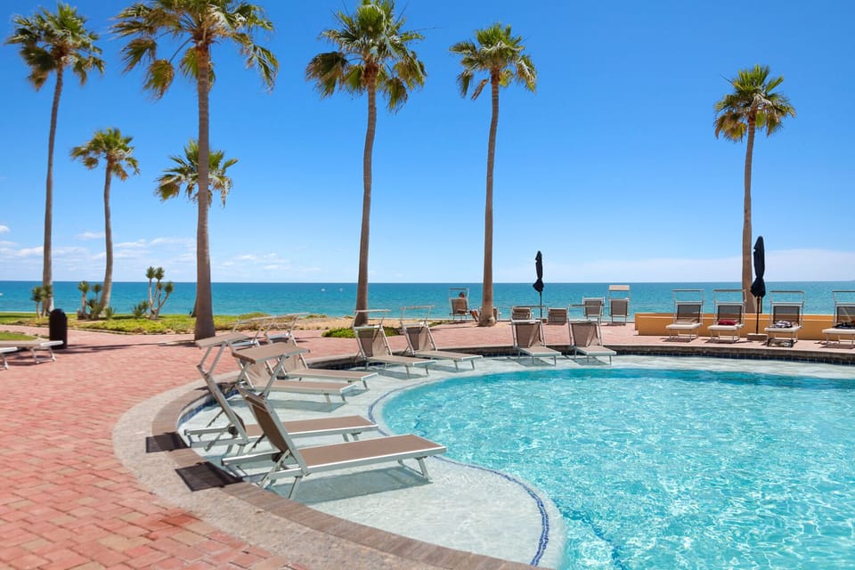Pool over looking beach