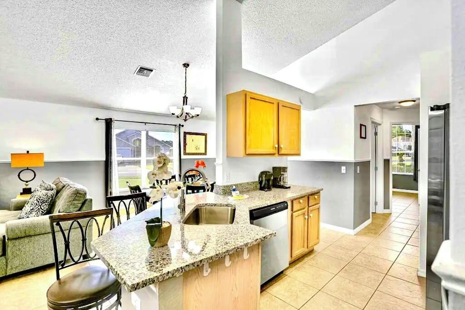 Although you maybe in the kitchen, you will still feel part of the living space