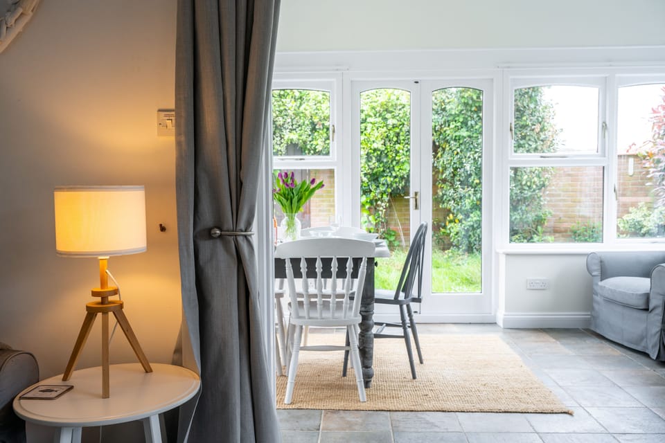 View from sitting room towards the garden beyond