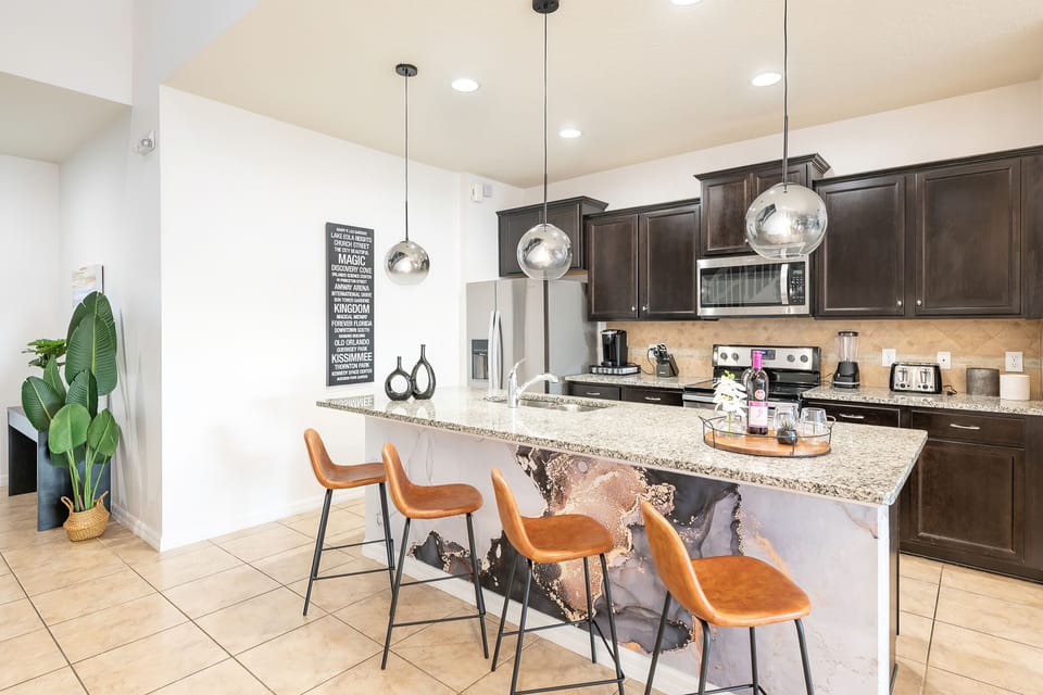 This kitchen is fully stocked for entertaining large groups.