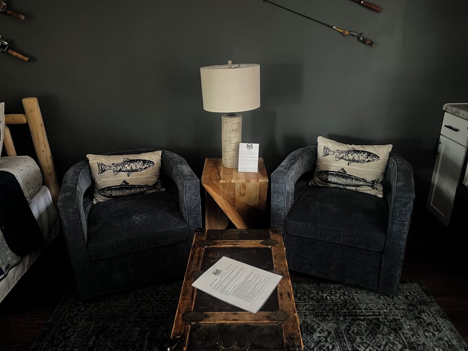Cozy seating area; seats 2