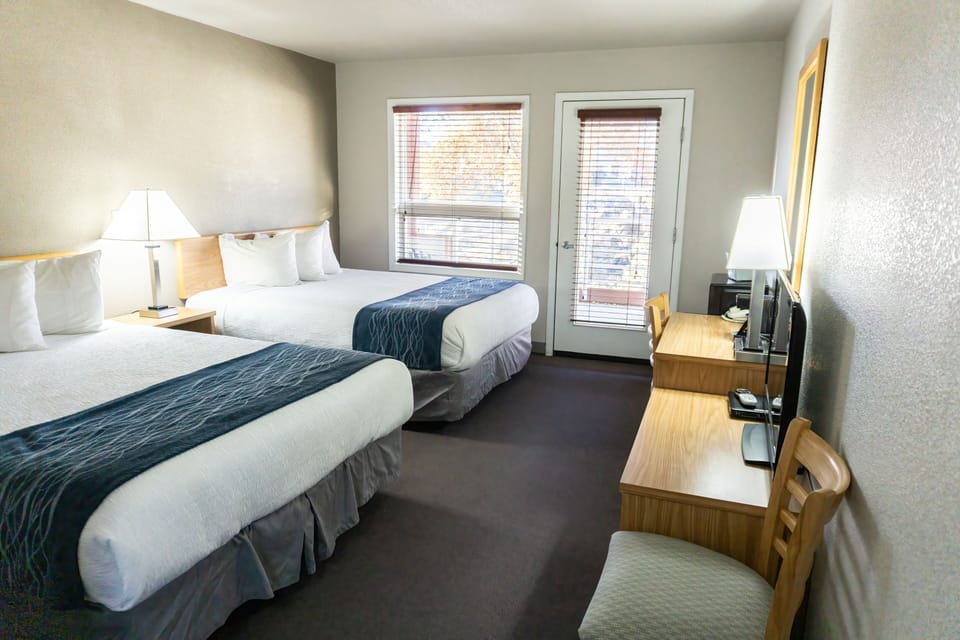 Standard Room, 2 Queen Beds, Mountain View | Desk, soundproofing, iron/ironing board, free WiFi