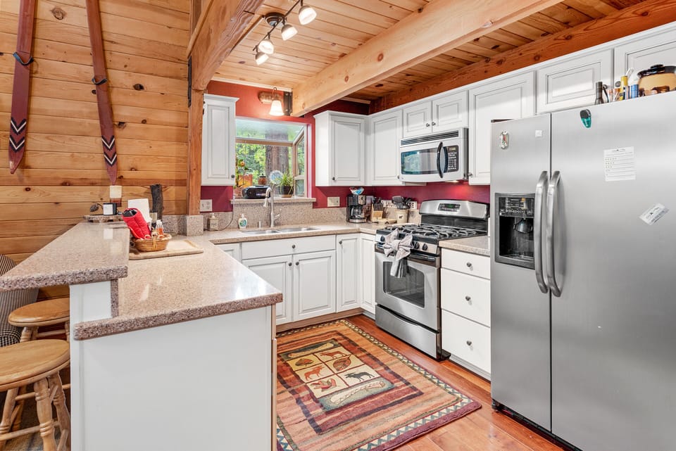 Kitchen with stainless steel appliances