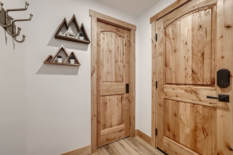 Wooden details and touches dominate the cabin.