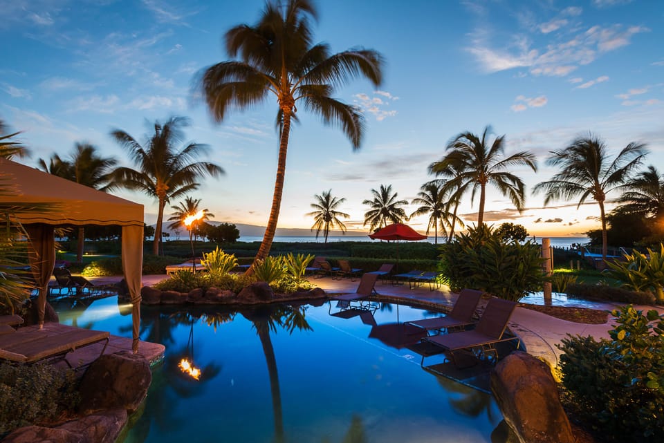 Beautiful west facing resort with sunset views.