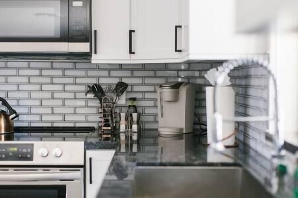 Kitchen is stocked with everything you would need. 