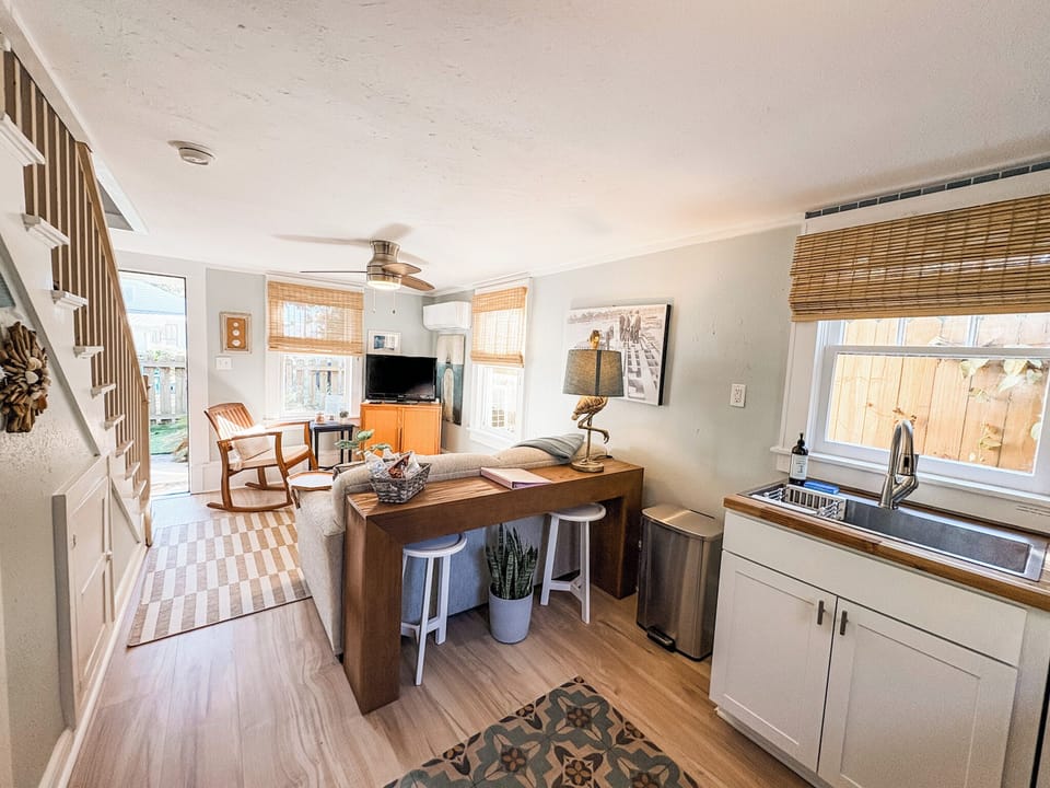 Cozy and comfortable and just enough space to relax after a day at the beach