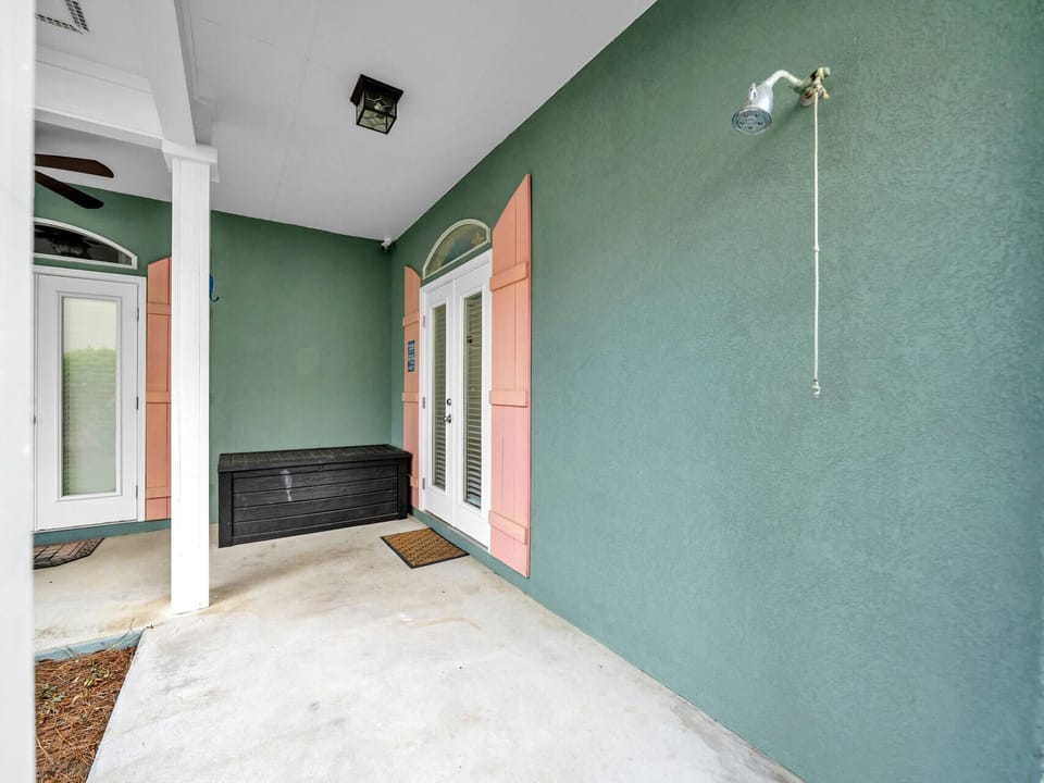 Shower To Rinse off Beach Sand on Back Patio