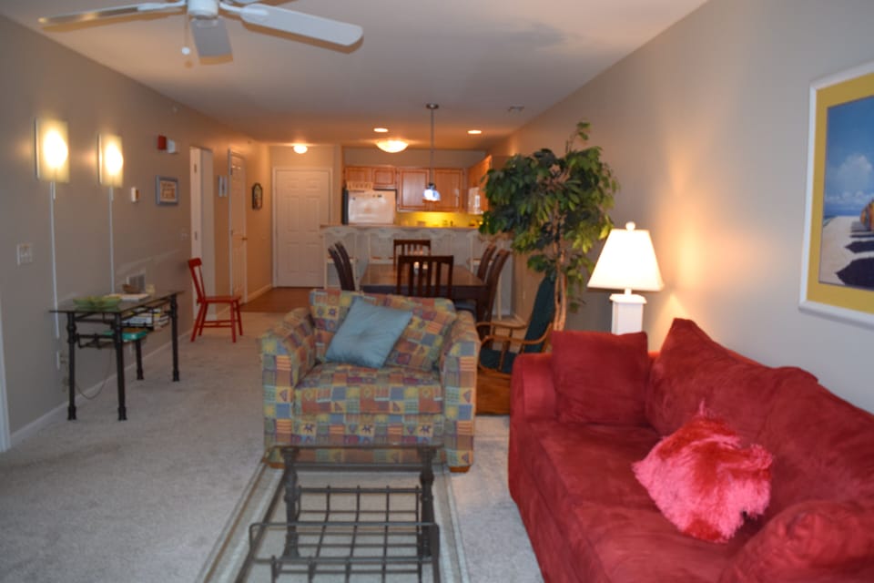 View to kitchen/dining