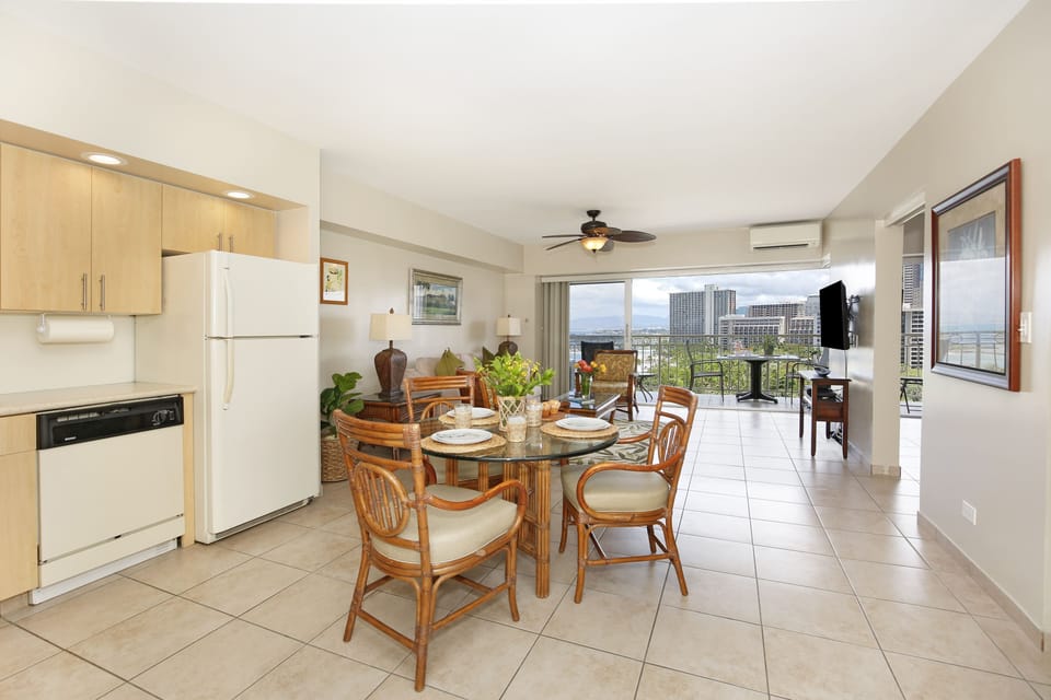 Kitchen into Dining/Living Area