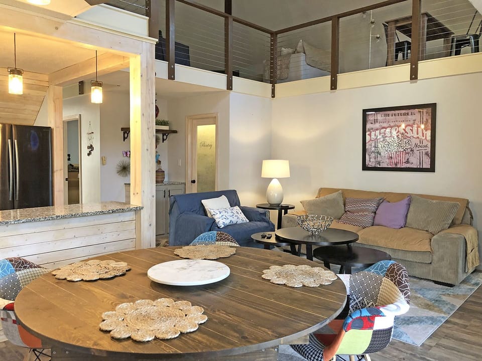 View of the Dining/Family Room area with Loft above.