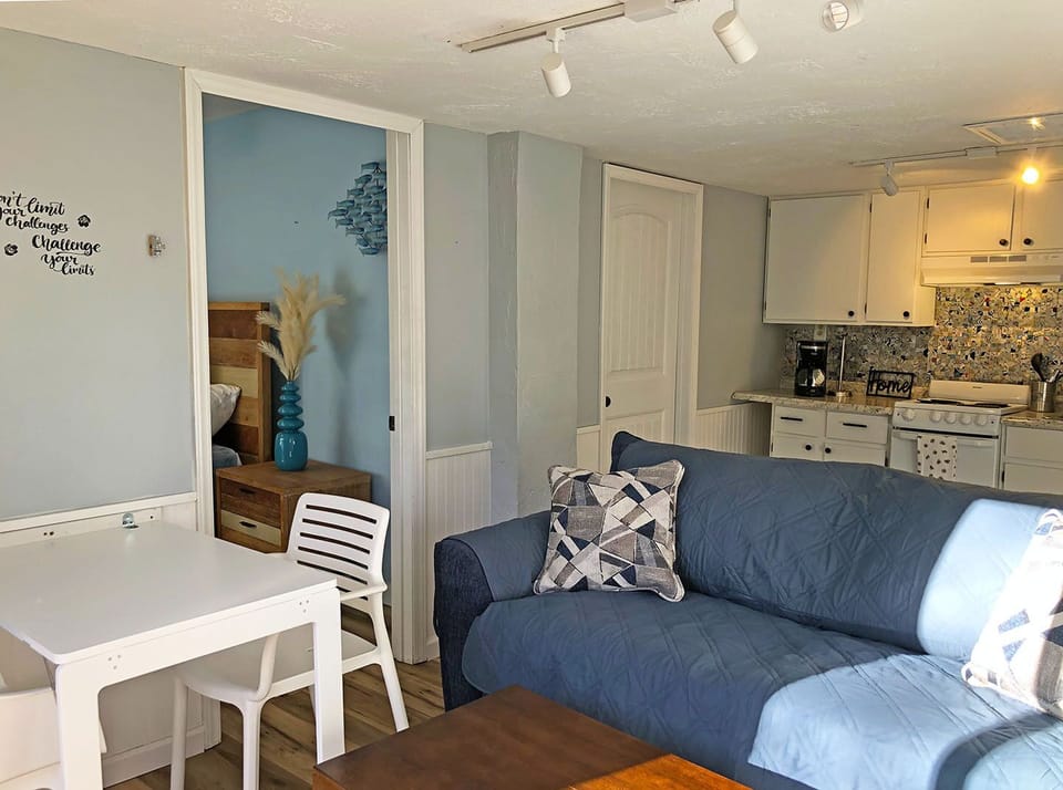 The Lower Level has a separate entrance (there's no stairway down from inside the Main Level).  There is Living/Dining area, another Kitchen, 2 Queen-size Bedrooms and a Full Bath.