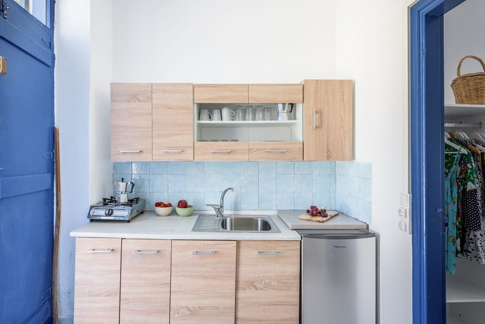 Fridge, cookware/dishes/utensils
