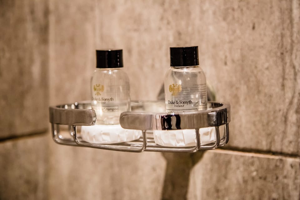 Room 1 - Deluxe Queen Suite (1) | Bathroom amenities | Free toiletries, hair dryer, towels