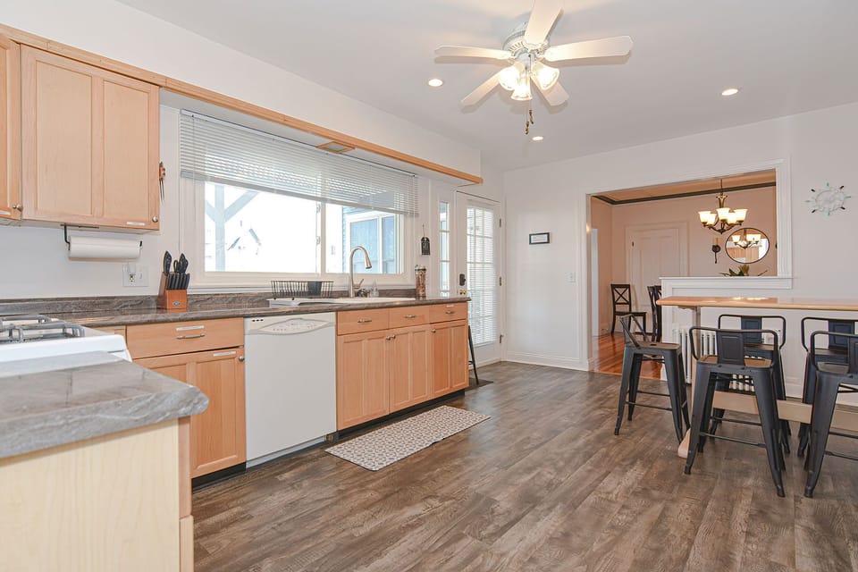 The main access to the home is through the kitchen door.