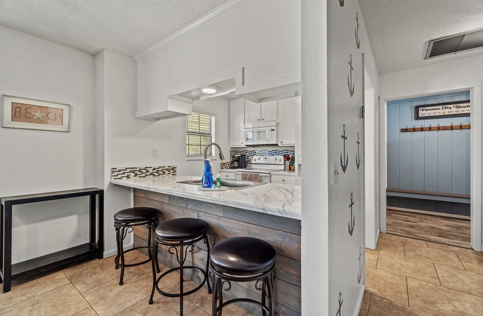 Bar seating for morning coffee