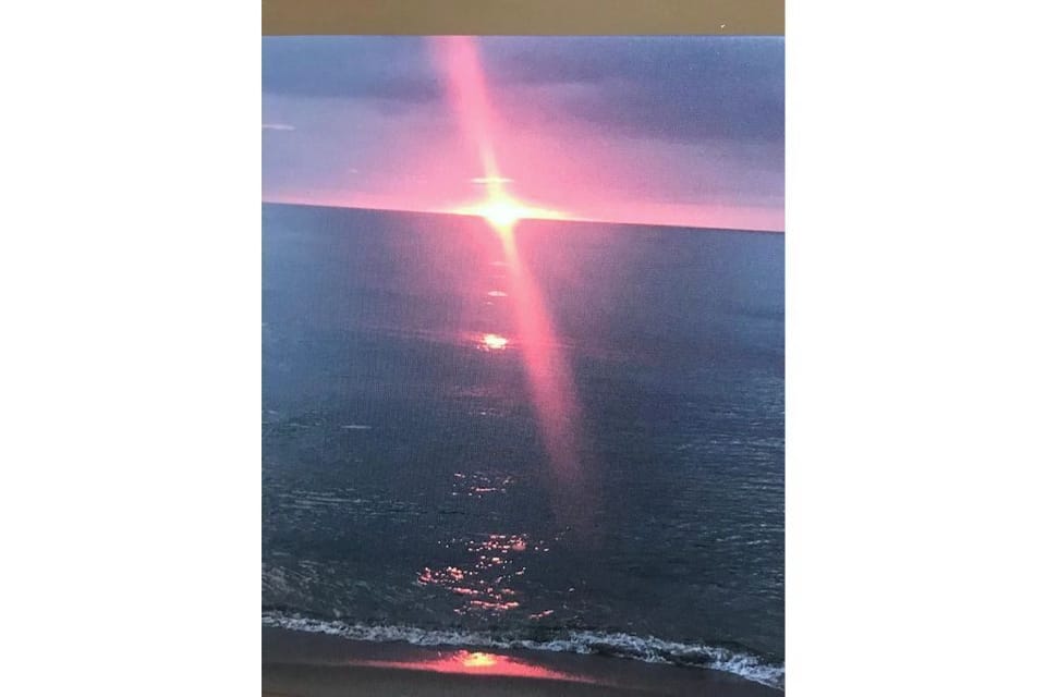 Gorgeous sunrise - notice the three crosses!!!