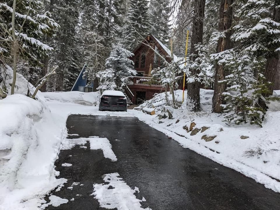Convenience of a long private driveway that is snow plowed in winter