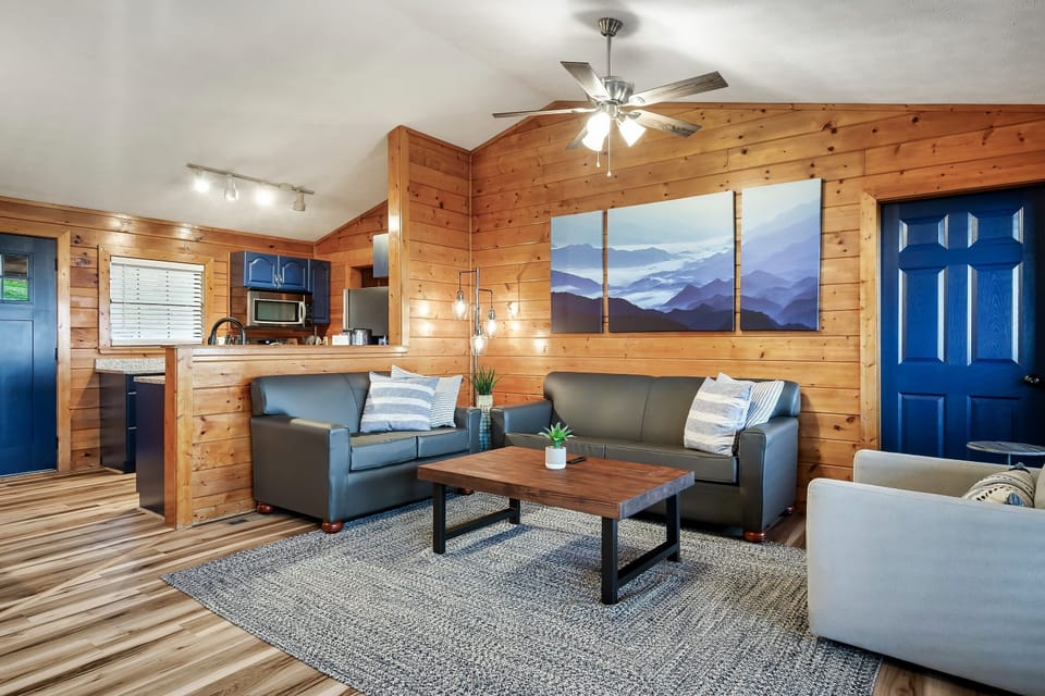 living room with sleeper sofa