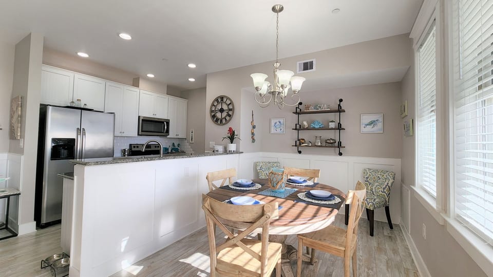 Kitchen and dining room.