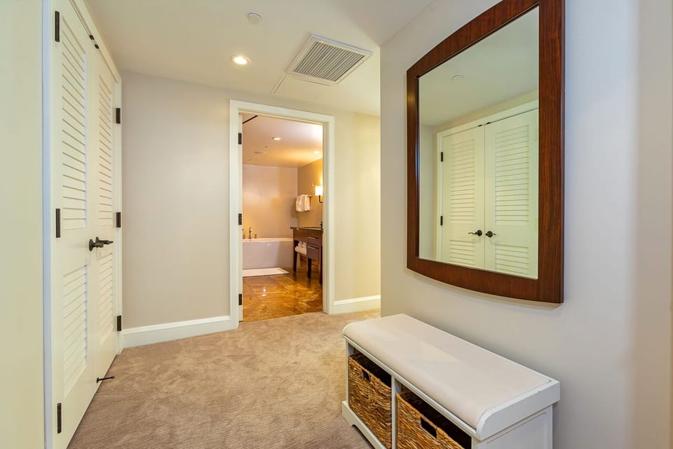 You'll find plenty of room to settle in with generous closet space and a thoughtful bench for easy unpacking.