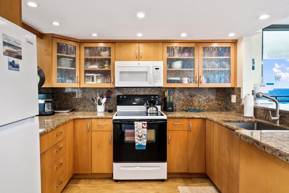 Kitchen stocked with all the gadgets needed 