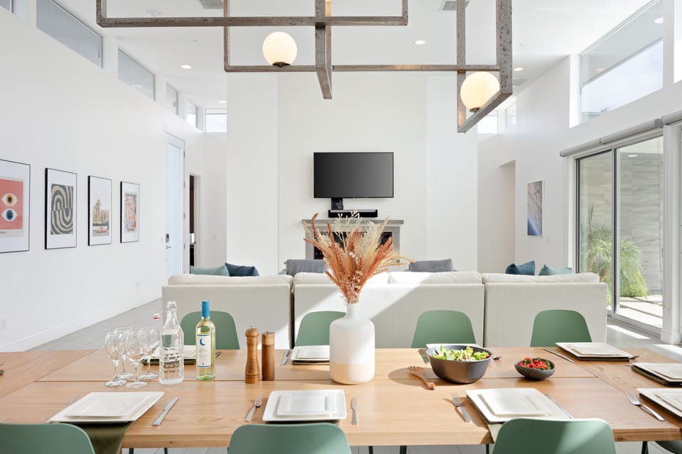 Board games are provided for at-home game nights.