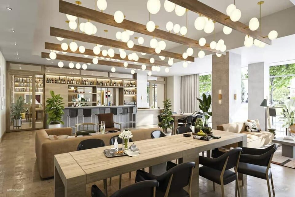 Co-working area and coffee bar